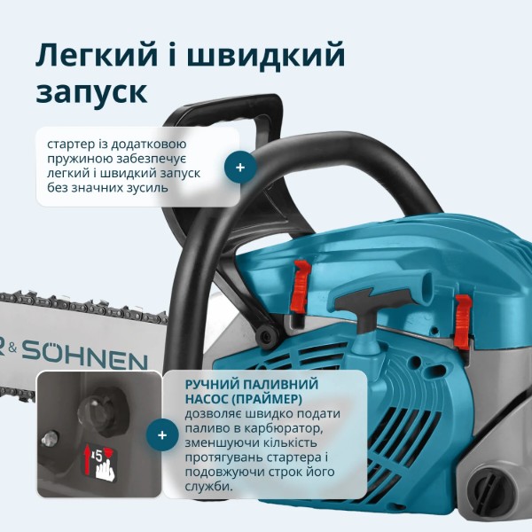 Фото - Цепная пила бензиновая Konner&Sohnen KSCS40G-20